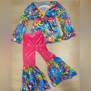 Hippie Colorful Floral Kids Costume Set